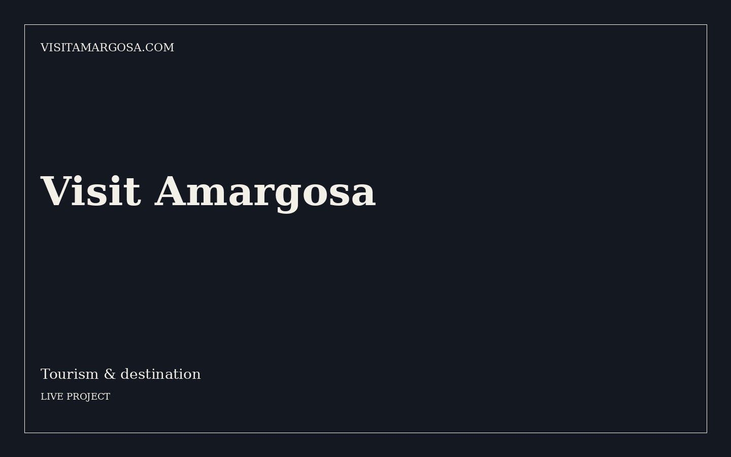 Visit Amargosa website for Destination marketing, USA