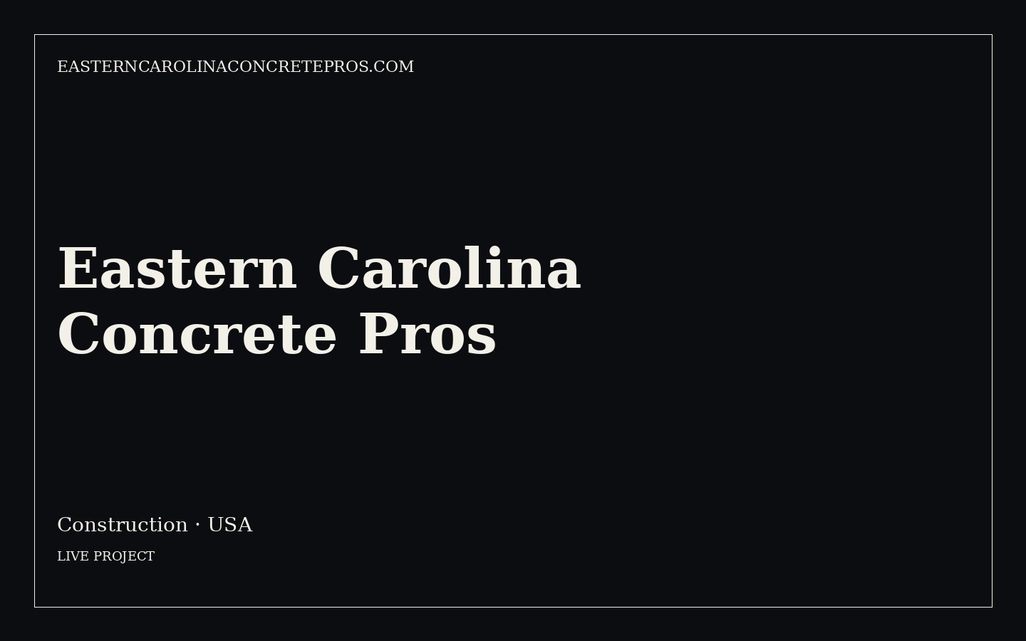 Eastern Carolina Concrete Pros website for Concrete contractor, USA