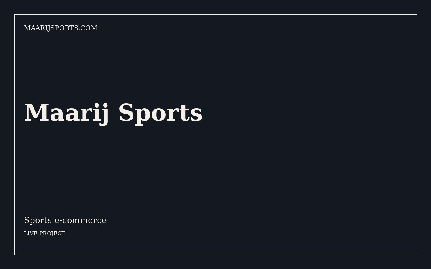 Maarij Sports website for Sportswear & equipment