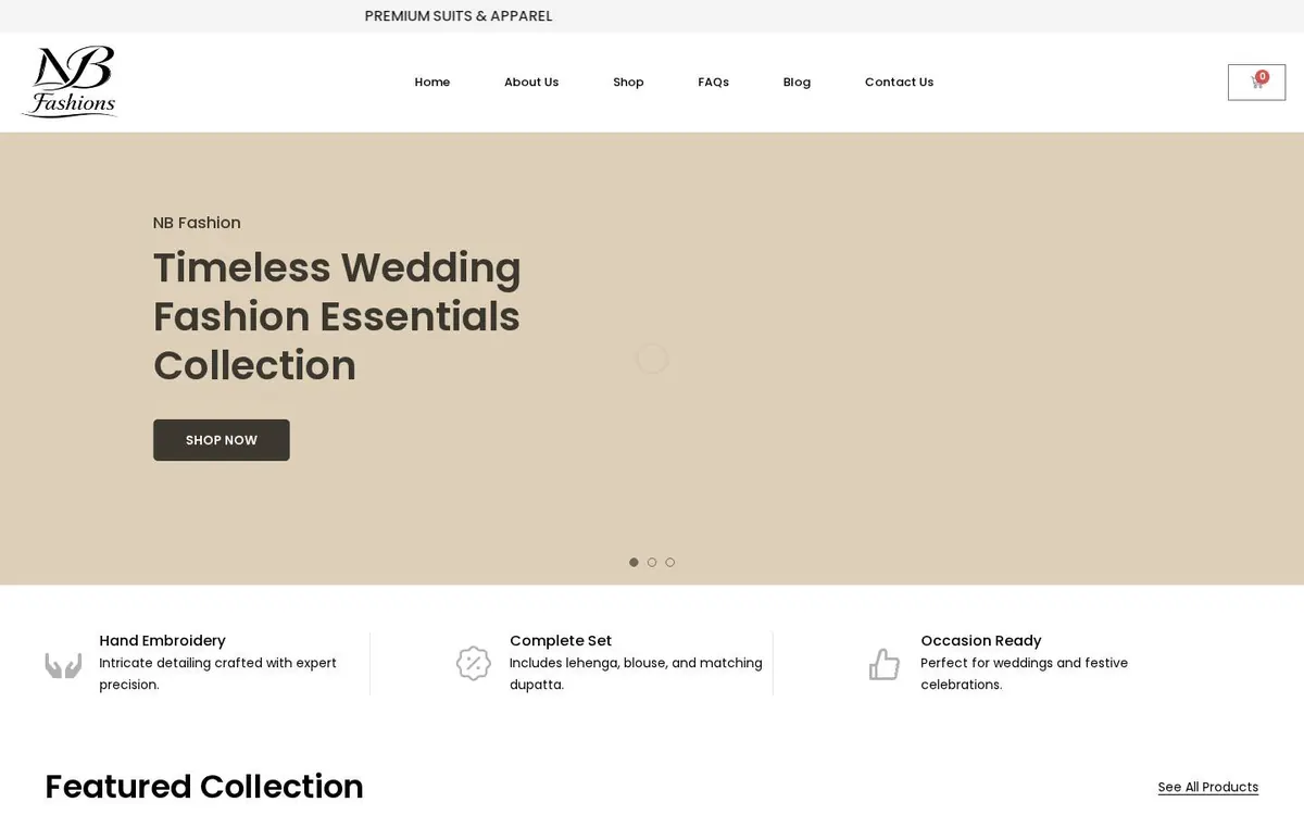 NB Fashion website screenshot