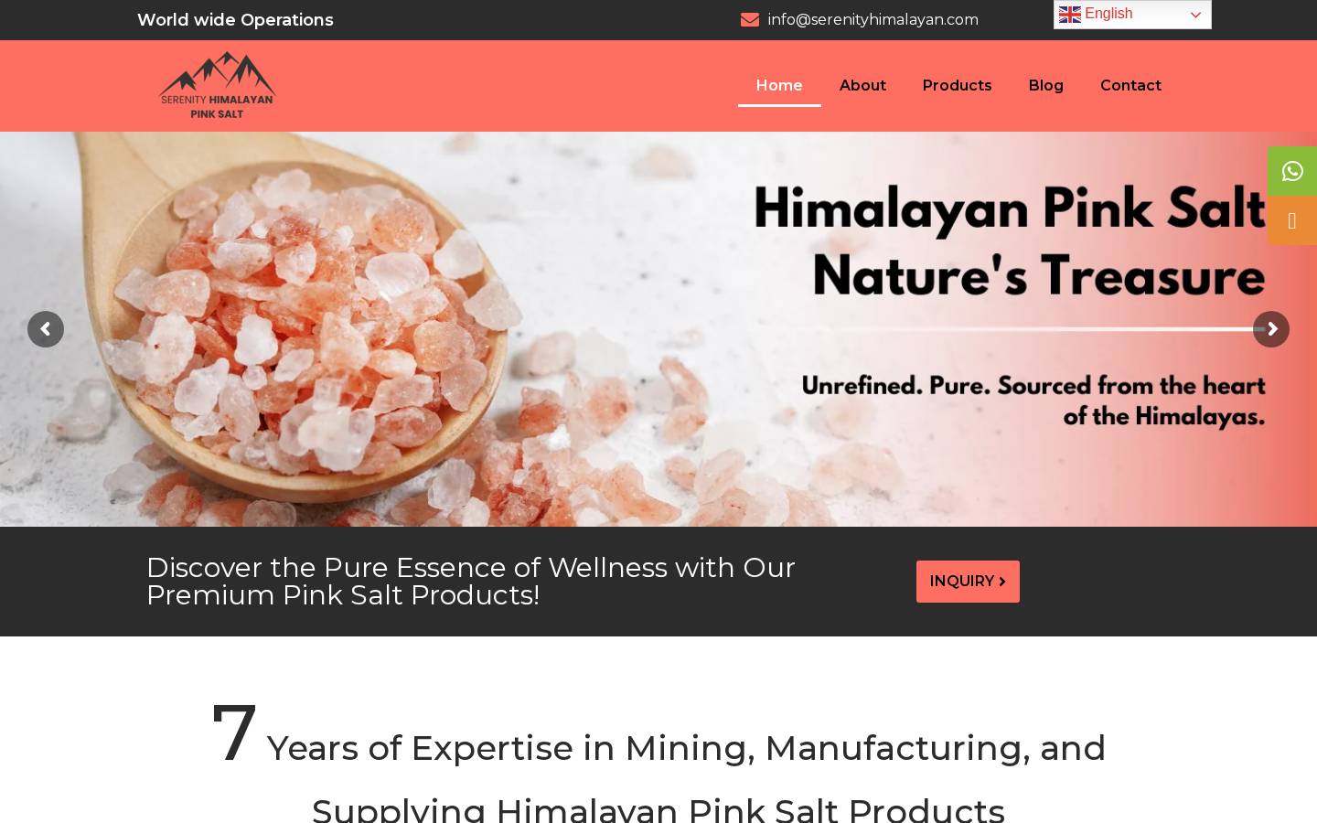 Serenity Himalayan website for Himalayan pink salt