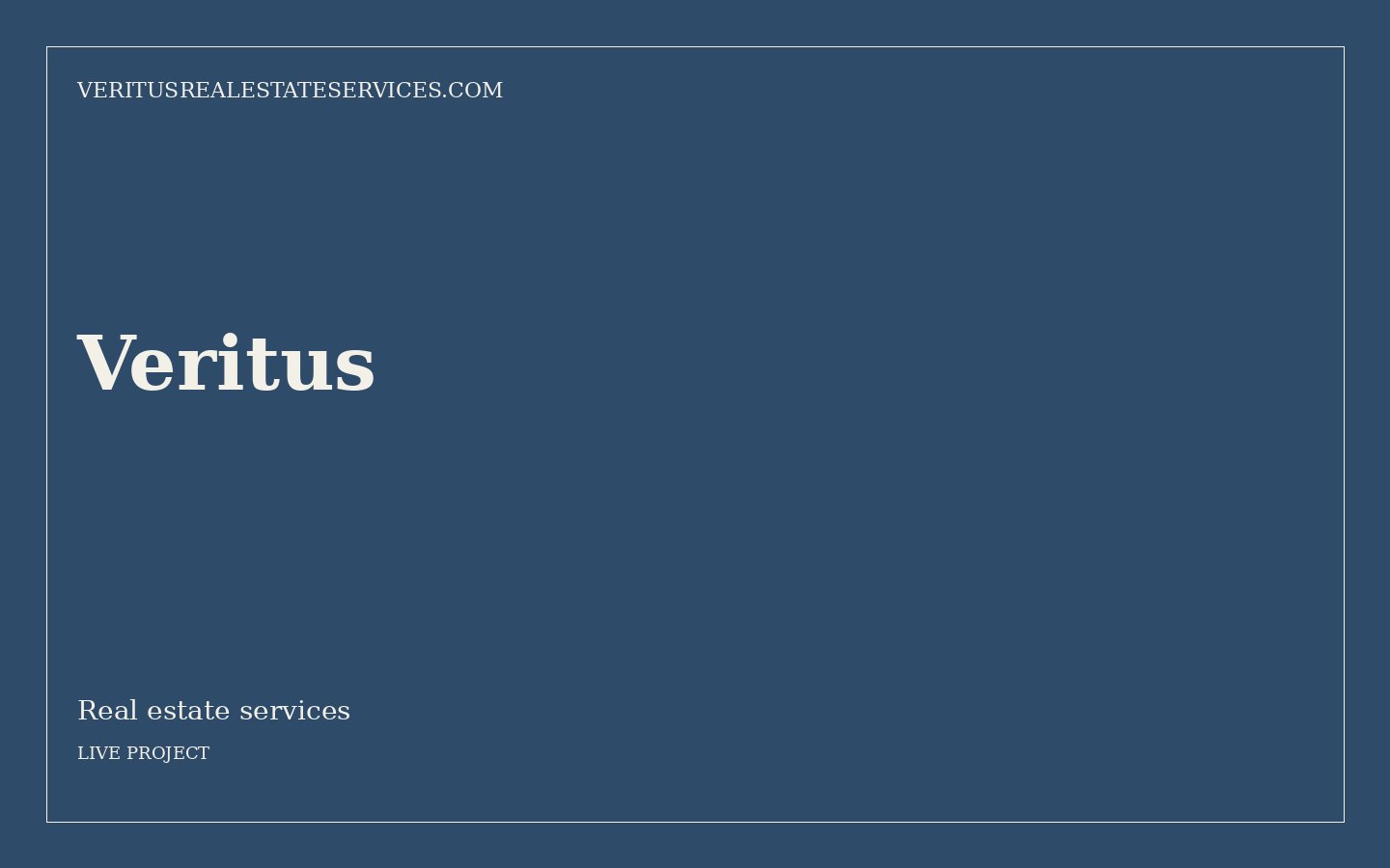Veritus Real Estate Services website for Real estate services